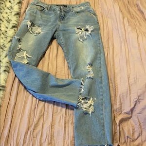 Zara ripped light denim jeans